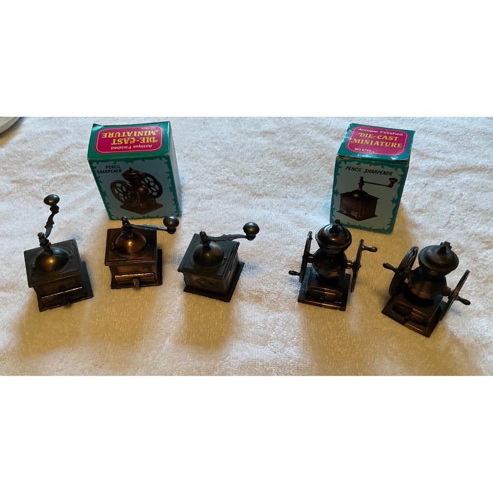 Lot 5 Die-Cast Pencil Sharpeners Minatures #9624 Coffee Mill, #8755 Grinder - Picture 10 of 10